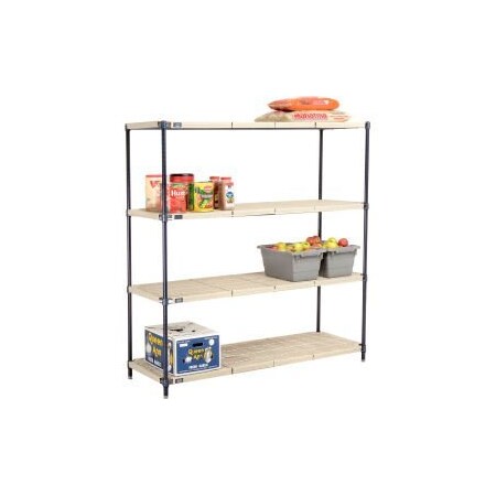 Nexel   , Nexelite Reg  , 4 Tier, Vented Plastic Mat Shelving Unit, 60W X 18D X 63H